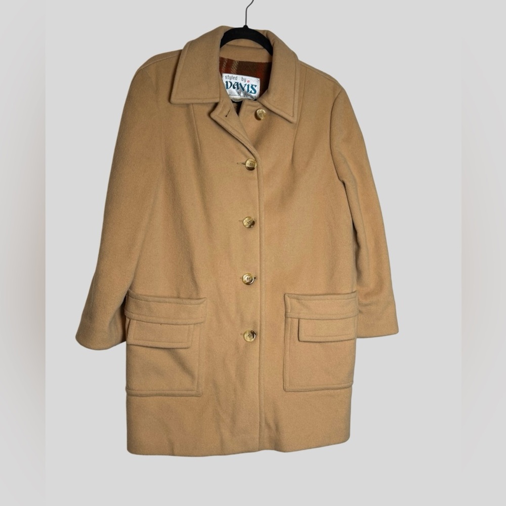 Vintage Davis of Boston Camel Wool Coat Small/Medium | Classic Lined Wool Jacket